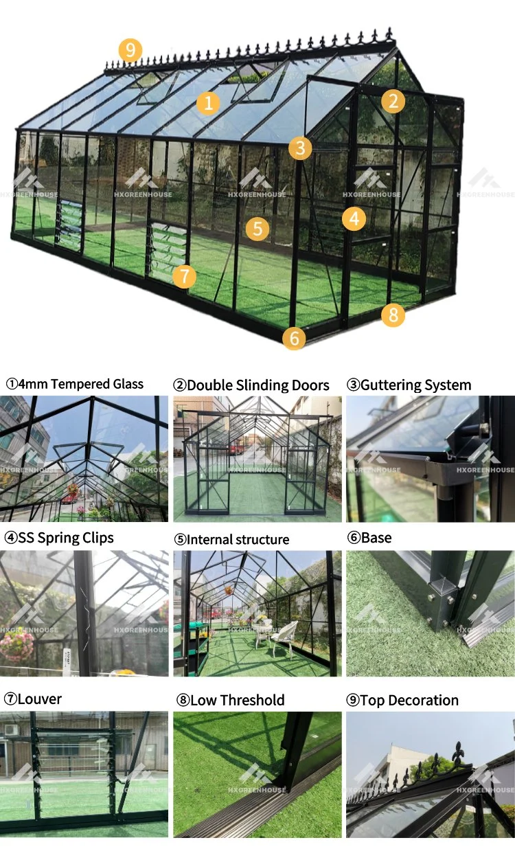 Glass House Kits Poly Tunnel Green House Farming House Glass Container Greenhouse Dome