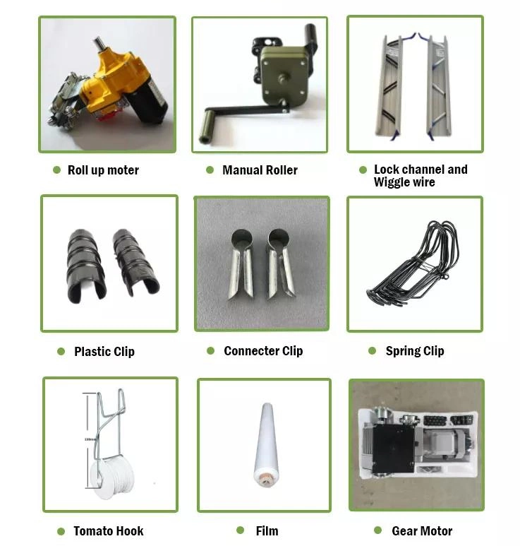 Commercial Multispan Grow Tent Tunnel Solar Plastic Greenhouse Agriculture Accessories